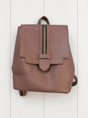 Women’s Brown Mauve Backpack Purse Buckle Flap Closure